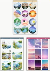 Resim 6 Lı Doğa Temalı Sticker Seti 12x17 Cm Bullet Journal, Scrapbook, Ajanda Ve Planlayıcı İçin Diğer 