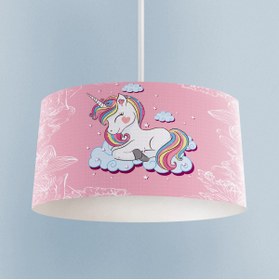 Resim MASAL ODAM BEBEK VE ÇOCUK ODASI Unicorn ve Seksek Desenli Avize 