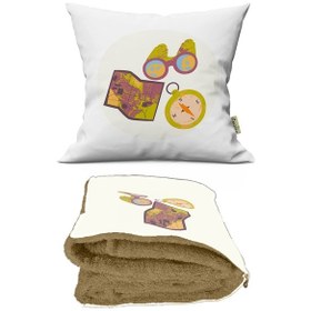 Resim Maceracı Desenli İç Dolgusu Battaniyeli Araç İçi Opsiyonel Yastı 