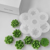 Resim Sukulent Kalıbı, Kristal Reçine Alçı Dekorasyon Kalıbı DIY Sukulent Kokulu Mum Silikon Kalıbı 