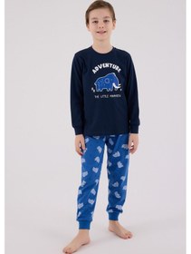 Resim Rolypoly Erkek Çocuk Lacivert Pijama Takımı 5274-48642 Lacivert 