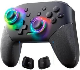 Resim S-80 RGB Kablosuz Joystick Wireless Oyun Kolu PC/Switch/Oled İçin Oyun Kolu Nintendo Swich Uyumlu Pc Laptop 