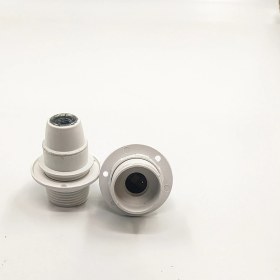 Resim Dekoratif Plastik E-14 Yarım Dişli Halkalı Duy Beyaz (2 Adet) 