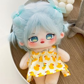 Resim Çıtçıtlı Düğmeli Moda Bebek Eteği, Sarı Ördek Baskılı, 20cm Peluş Bebekler İçin Uygun - Çok Renkli 