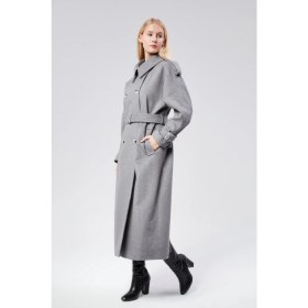 Resim Bolivente Kuşaklı Oversize Kaşe Kaban 