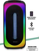 Resim GoldMaster Taşınılabilir Kablosuz Bluetooth Hoparlör Led Işıklı Party Box 