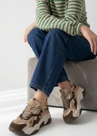 Resim Marjin Kadın Yüksek Taban Sneaker Bağcıklı Spor Ayakkabı Edisa Kahve 