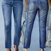 Resim 2025 sonbahar & kış yeni esnek düz paça jean pantolonlar, beyazlatılmış mavi dar crop jeans rahat denim şık sokak stili bayan giyimi karın kontrollü cepli ceketler seyahat iş ile ofis üniformasına uygun günlük panto 