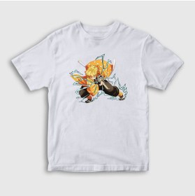 Resim Presmono Unisex Çocuk Beyaz Zenitsu Anime Demon Slayer Kimetsu No Yaiba T-shirt 309161tt 
