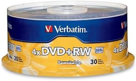 Resim Verbatim DVD + RW disk, 4.7 GB, 4 x, Spindle, 30/Paket 
