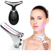 Resim Yüz Ve Boyun Germe Güzellik Cihazı Yüz Masajı Led Işık Terapisi Çok Renkli 