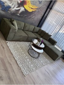 Resim Erduran Mobilya ANGELO 5 MODÜL SIRT MİNDERLİ FİTİLLİ KADİFE KÖŞE KOLTUK TAKIMI 