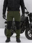 Resim DRC Outdoor Kışlık Haki Siyah Softshell Motorcu Pantolonu – Su ve Rüzgar Geçirmez Polar İçli 