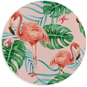 Resim WuW Flamingo Tasarım Yuvarlak Mouse Pad 