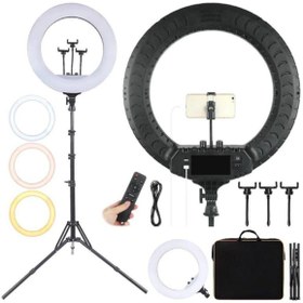 Resim CEPCASE Ring Light Led Işık Halkası 21’’ 54 Cm Profesyonel Stüdyo Işığı Ve 210 Cm Monopod+taşıma Çantası 