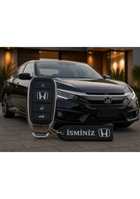 Resim İsimli Honda Anahtarlık , Kişiye Özel - Hediyelik İsimli Araç Logolu Anahtarlık - İsimli Honda Araba 