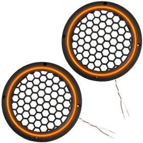 Resim Ledli Hoparlör Kapak 20cm 2adet 12v Pk-5051, Turuncu 