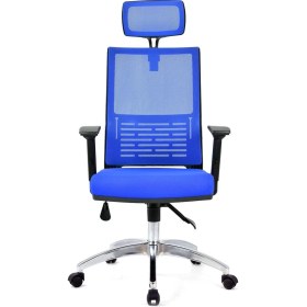 Resim Herkese Mobilya Carina Mavi Fileli Krom Makam Koltuğu Ofis Koltuğu 