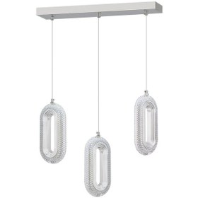 Resim İstanbul Avize Beta Yemek Masası Kumandalı 3'lü Gümüş Ledli Modern Avize 