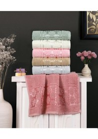 Resim %100 Pamuk 6 Lı Gramajlı El Havlusu 50 90 Cm 250 Gram - Yüksek Su Emilimi, Şık Tasarım Karışık 