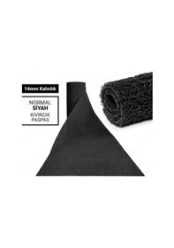 Resim 120x200cm Siyah Kıvırcık Paspas-halı Kaymaz Yolluk Lidya 14mm Siyah 