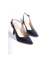 Resim Mubiano Mbhrn950-lcv Kadın Arkası Açık Sivri Burun Lacivert Yüksek Topuklu Ayakkabı & Stiletto Lacivert 