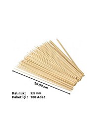 Resim Bambu Kurabiye Çubuğu, Çöp Şiş, 100 Adet - 15 Cm 