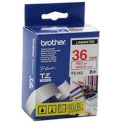 Resim Brother Tz-262 (36mm) Kırmızı Lamine Etiket 