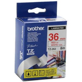 Resim Brother Tz-262 (36mm) Kırmızı Lamine Etiket 