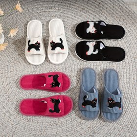 Resim QEEDUOOF Kedi Baskılı Kadın İç Mekan Terlikleri - Yumuşak Kumaş, Kalın Taban, Tüm Mevsim Konforu, Elde Yıkanabilir, Şık Ev Terliği|Canlı Kedi Tasarımı|Yumuşak Kumaş Terlik 