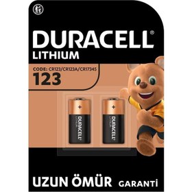 Resim DURACELL CR123 (2’li Paket) yüksek güçlü lityum pil 3V (CR123A / CR17345) 