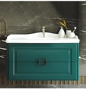 Resim Denko Nergis 100 Cm Mdf Zümrüt Yeşil Banyo Dolabı Alt Modül Ve La Yeşil 