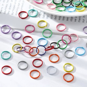 Resim 200 adet Demir El Sanatları Atlama Halkaları, 8/10mm Çift Daire Loop Bağlantı Elemanları, Çeşitli Renklerde Açık Atlama Halkaları Bulunur 