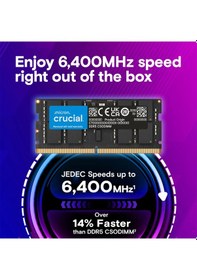 Resim Crucıal Ct16g64c52cs5, 16gb, 6400mhz, Ddr5, Cl52, Sodımm, Notebook Ram By Micron 