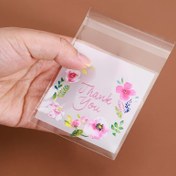 Resim 50 adet Çiçek Desenli ve Teşekkür Tasarımlı Kendinden Yapışkanlı Plastik Torbalar - Düğünler, Doğum Günleri, Partiler için Pembe/Beyaz Yeniden Kullanılabilir Hediye Torbaları, Parti İkramları, Süslemeler ve Hediye Paketleme Malzemeleri için El Yapımı Bez Torbalar 