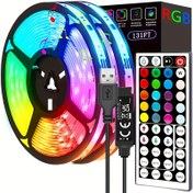 Resim 40m-131ft LED Şerit Işıkları Kızılötesi Uzaktan Kumanda RGB Aydınlatma Dekorasyon Oturma Odası Atmosfer Işığı Kurdele Esnek Lamba Dekor Dizisi, USB Güçlü, TV Arka Planı, Yatak Odası Atmosferi ve Parti Dekorasyonları için İdeal, Cadılar Bayramı, Noel, Doğum Günü Hediyeleri 