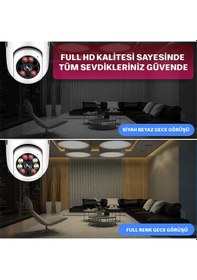 Resim Yoosee Ev Güvenlik WIFI Panoramik Kamera Hd Ampul Uzaktan İzleme Kablosu 