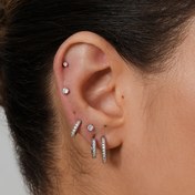 Resim Kadınlar İçin 6 Çift Lüks CZ Halka Küpeler - Işıltılı Zirkon Taşlı Küçük Huggie Halkalar, Paslanmaz Çelik Kıkırdak Helix Tragus Piercing Takıları, Zarif & Şık Günlük Kıyafet, Kıkırdak Piercing | Şık Aksesuarlar | Altın Kaplama Takılar 