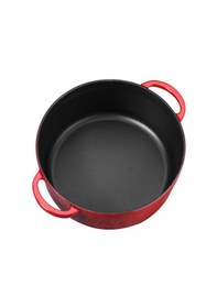 Resim Olika Iron 24 Cm Demir Döküm Basık Tencere Kırmızı 