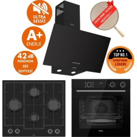 Resim Ferre Fryart&silentart-Steamart Luo Yeni Seri Sessiz Siyah Ankastre Set ( D086-SA + XE64CS +LN385) 