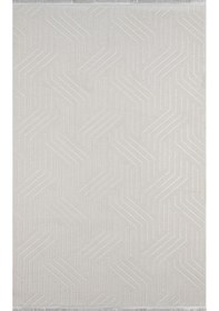 Resim Kaymaz Taban Yıkanabilir Modern Salon Mutfak Oturma Odası Çocuk Odası Halısı 5025 Krem 