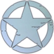 Resim Çınar Extreme 2'li Küçük Boy Eskitilmiş Askeri Yıldız Seti Reflektif Sticker 