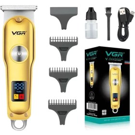 Resim Vgr V-290 Altın T Bıçak Sıfır Kesim Lcd Ekran Şarjlı Tıraş Makinesi 