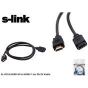 Resim S-link SL-HF10 Hdmı m to Hdmı f 1 Mt 3d,3v Kablo Hdmı Erkek To Hdmı Dişi Uzatma 