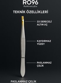Resim RO96 Roninetysıx RO96 Premium Profesyonel Cımbız – Hassas Uç Tasarım, İnce Tüy Alma, Kaş Şekillendirme 