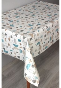 Resim Elyaf Silinebilir Pvc Muşamba Masa Örtüsü 66-mrlgeometrik Mavi 