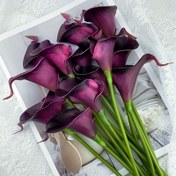 Resim 10 Adet Gerçekçi Calla Lily Buketi - Düğünler, Partiler & Ev Dekoru İçin Mükemmel | Gerçek Dokunuş, Bakım Gerektirmeyen Yapay Çiçekler | Çok Yönlü Mevsimlik Aksanlar 