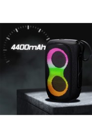 Resim Lenyes S865 Luminous Serisi Su Geçirmez Çoklu Giriş Rgb Işıklı Tws Bluetooth Hoparlör V5.3 40w Siyah 
