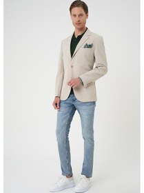 Resim Efor Comfort Fit Çift Yırtmaç Fleto Cep Esnek Pamuk Casual Kum Ceket C 675 Kum 