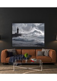 Resim Fırtınalı Deniz Ahşap Tablo 4mm 